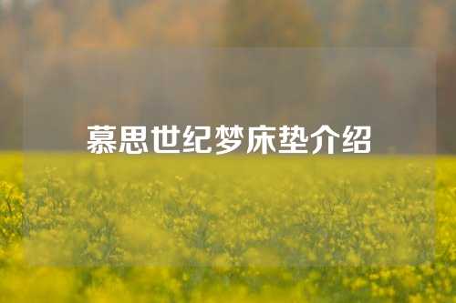 慕思世纪梦床垫介绍