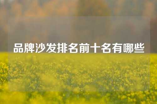 品牌沙发排名前十名有哪些