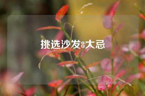 挑选沙发8大忌