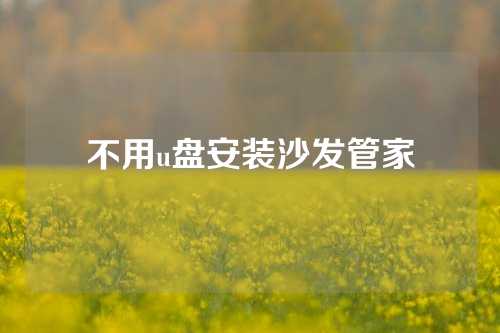 不用u盘安装沙发管家