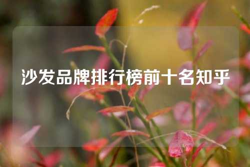 沙发品牌排行榜前十名知乎