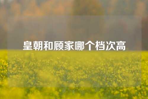 皇朝和顾家哪个档次高