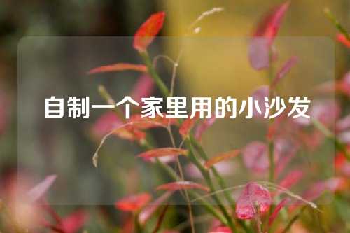 自制一个家里用的小沙发