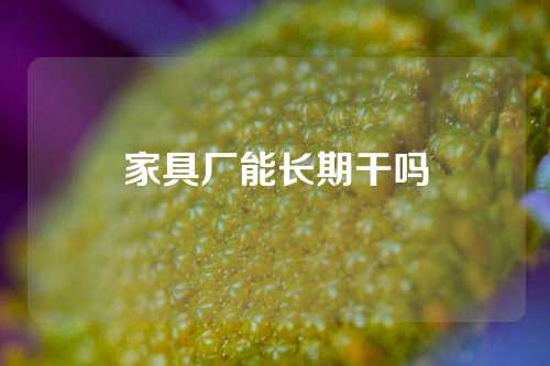 家具厂能长期干吗