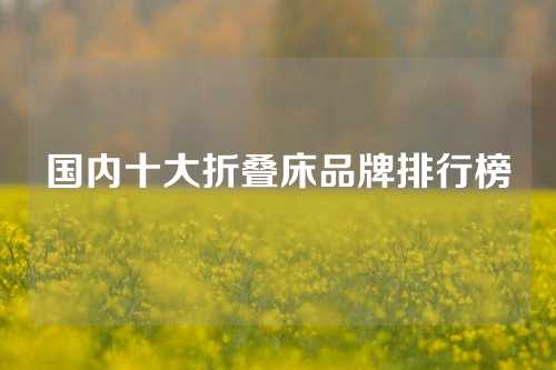 国内十大折叠床品牌排行榜