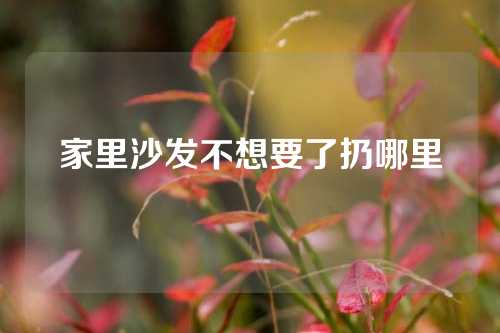 家里沙发不想要了扔哪里