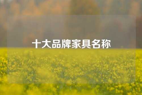 十大品牌家具名称