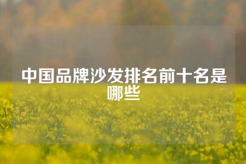 中国品牌沙发排名前十名是哪些