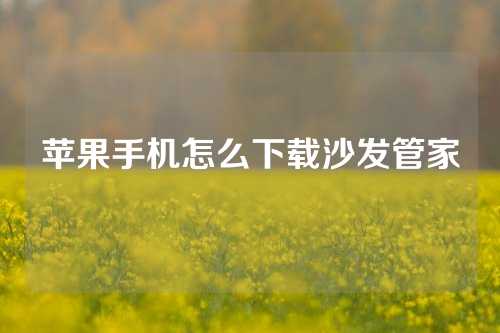 苹果手机怎么下载沙发管家