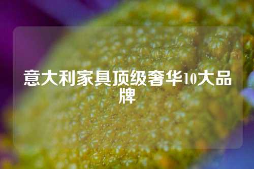 意大利家具顶级奢华10大品牌
