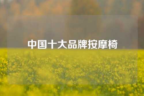 中国十大品牌按摩椅