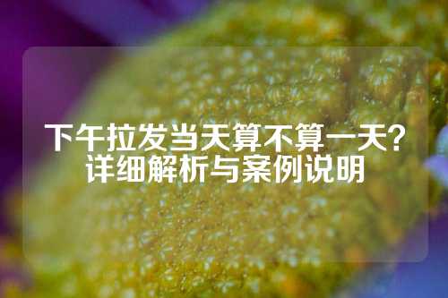 下午拉发当天算不算一天？详细解析与案例说明