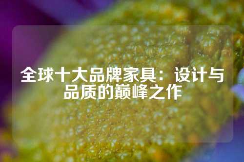 全球十大品牌家具：设计与品质的巅峰之作