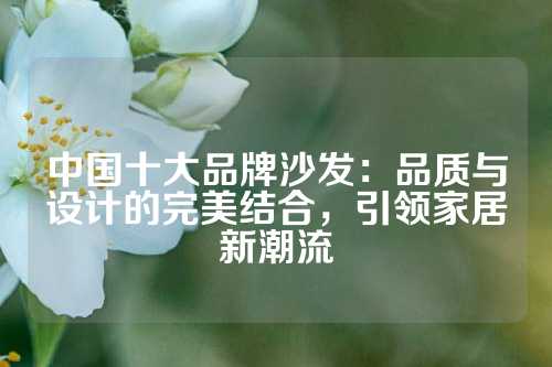 中国十大品牌沙发：品质与设计的完美结合，引领家居新潮流