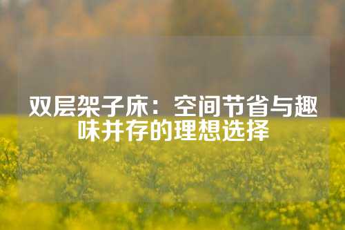 双层架子床：空间节省与趣味并存的理想选择
