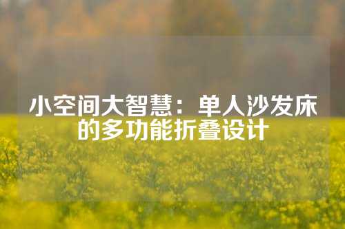 小空间大智慧:单人沙发床的多功能折叠设计