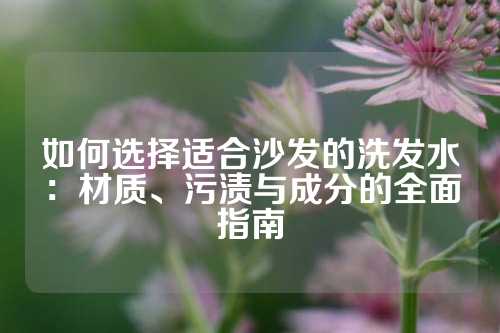 如何选择适合沙发的洗发水：材质、污渍与成分的全面指南
