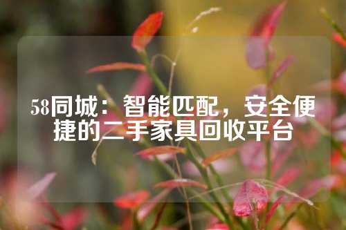 58同城：智能匹配，安全便捷的二手家具回收平台