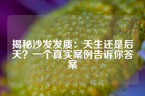 揭秘沙发发质：天生还是后天？一个真实案例告诉你答案