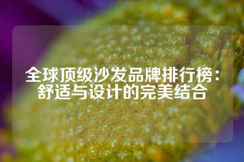 全球顶级沙发品牌排行榜：舒适与设计的完美结合