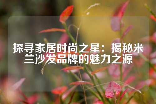 探寻家居时尚之星：揭秘米兰沙发品牌的魅力之源