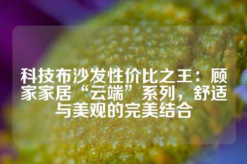 科技布沙发性价比之王：顾家家居“云端”系列，舒适与美观的完美结合