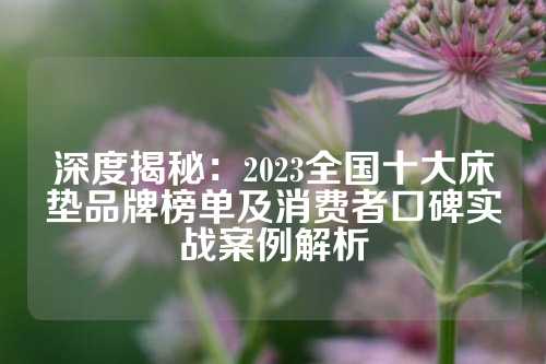 深度揭秘:2023全国十大床垫品牌榜单及消费者口碑实战案例解析