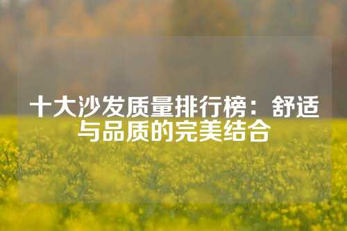 十大沙发质量排行榜：舒适与品质的完美结合