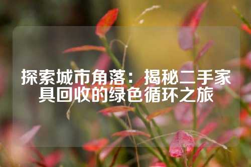 探索城市角落：揭秘二手家具回收的绿色循环之旅