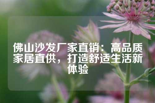 佛山沙发厂家直销：高品质家居直供，打造舒适生活新体验