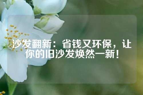 沙发翻新：省钱又环保，让你的旧沙发焕然一新！