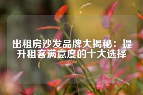 出租房沙发品牌大揭秘：提升租客满意度的十大选择