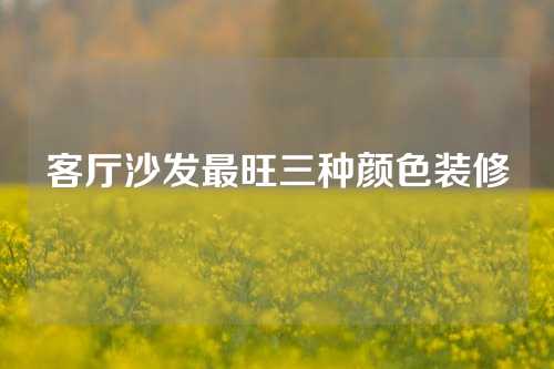 客厅沙发最旺三种颜色装修