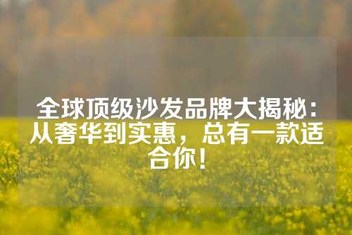 全球顶级沙发品牌大揭秘：从奢华到实惠，总有一款适合你！