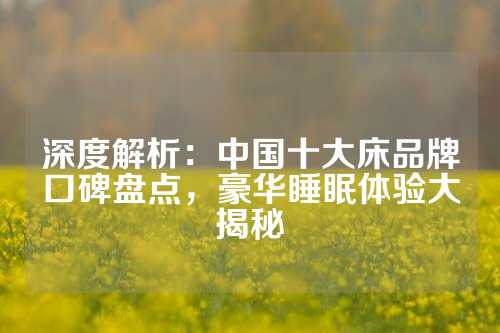 深度解析：中国十大床品牌口碑盘点，豪华睡眠体验大揭秘
