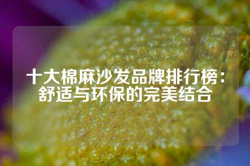 十大棉麻沙发品牌排行榜：舒适与环保的完美结合