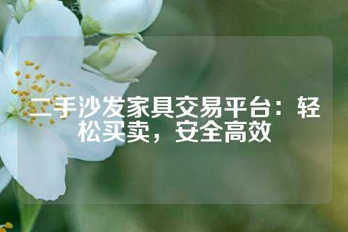二手沙发家具交易平台：轻松买卖，安全高效