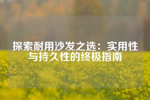 探索耐用沙发之选：实用性与持久性的终极指南