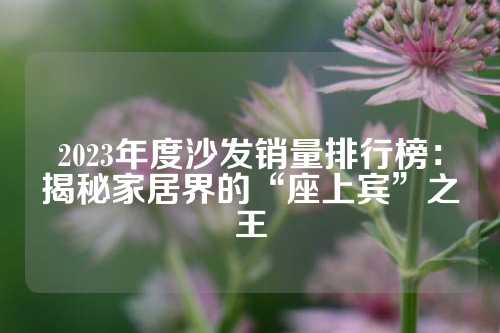 2023年度沙发销量排行榜：揭秘家居界的“座上宾”之王