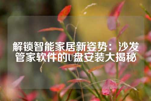 解锁智能家居新姿势：沙发管家软件的U盘安装大揭秘