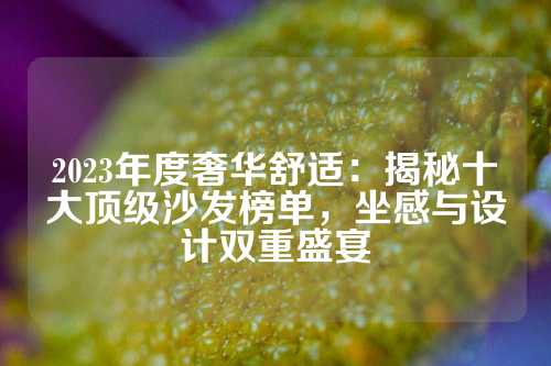2023年度奢华舒适:揭秘十大顶级沙发榜单,坐感与设计双重盛宴