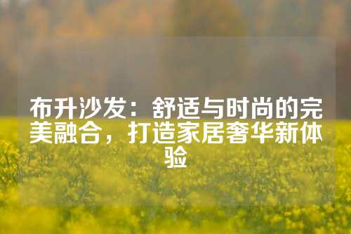 布升沙发：舒适与时尚的完美融合，打造家居奢华新体验