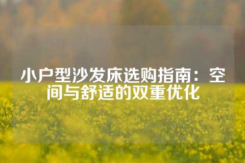 小户型沙发床选购指南：空间与舒适的双重优化