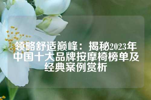 领略舒适巅峰:揭秘2023年中国十大品牌按摩椅榜单及经典案例赏析
