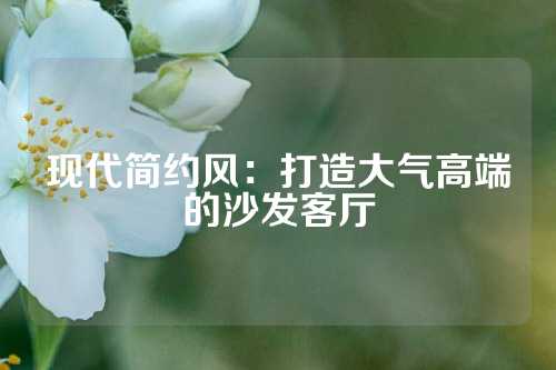 现代简约风：打造大气高端的沙发客厅