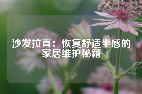 沙发拉直：恢复舒适坐感的家居维护秘籍