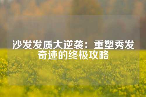 沙发发质大逆袭：重塑秀发奇迹的终极攻略