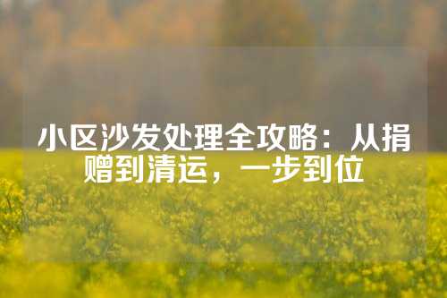 小区沙发处理全攻略：从捐赠到清运，一步到位