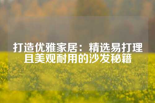 打造优雅家居：精选易打理且美观耐用的沙发秘籍