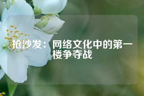 抢沙发:网络文化中的第一楼争夺战